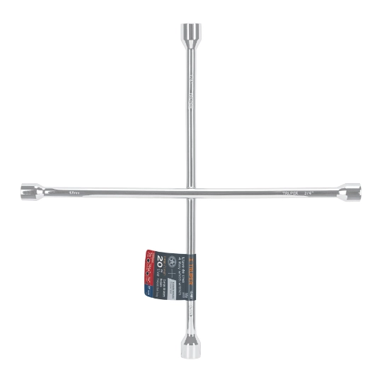 Llave de cruz 20" pulida y cromada, TRUPER
