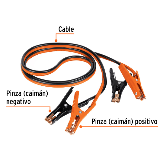 Cables pasa corriente 3 m, 225 A, 8 AWG, con funda, Truper