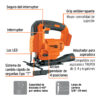Sierra caladora inal. 20V, s/accesorios, TRUPER PRO