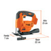 Sierra caladora inal. 20V, s/accesorios, TRUPER PRO