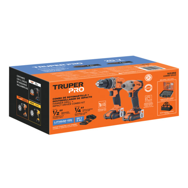 Combo rotomartillo/destornillador impacto, 20V, PRO