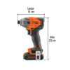 Destornillador de impacto 1/4", 20V, 1 batería 2Ah, PRO