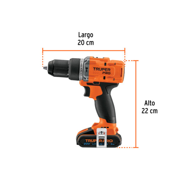 Rotomartillo 1/2", 20V, 1 batería 2Ah, PRO