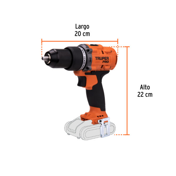 Rotomartillo 1/2", 20V, sin accesorios, PRO