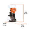 Router (Rebajadora) 1/4", sin accesorios, TRUPER PRO