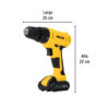Kit taladro 3/8", 12V, 33 accesorios, en estuche, PRETUL