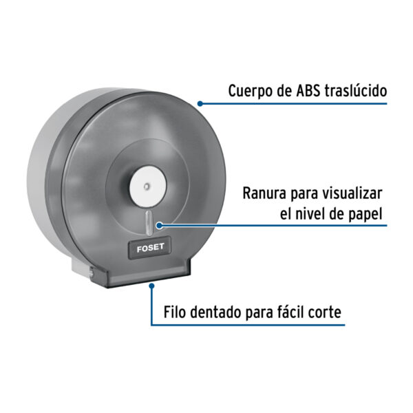 Portarollo junior de ABS, humo, Foset Basic