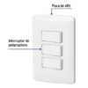Placa armada 3 interruptores sencillos,blanco,línea Italiana