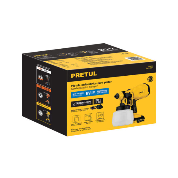 Pistola para pintar, 20V, 1 batería 2Ah, PRETUL